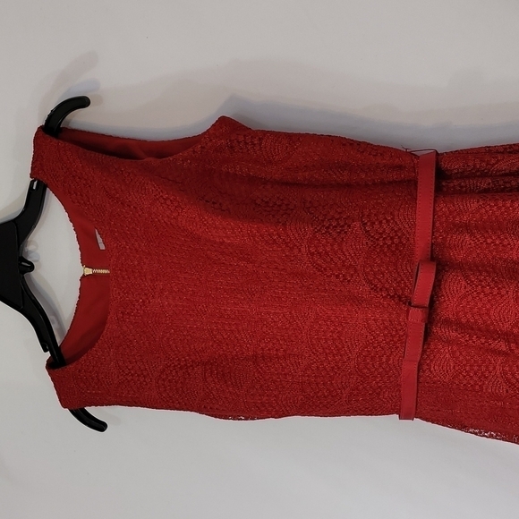 DANNY Nicole Fit and Flare Red Lace Dress - Picture 17 of 17